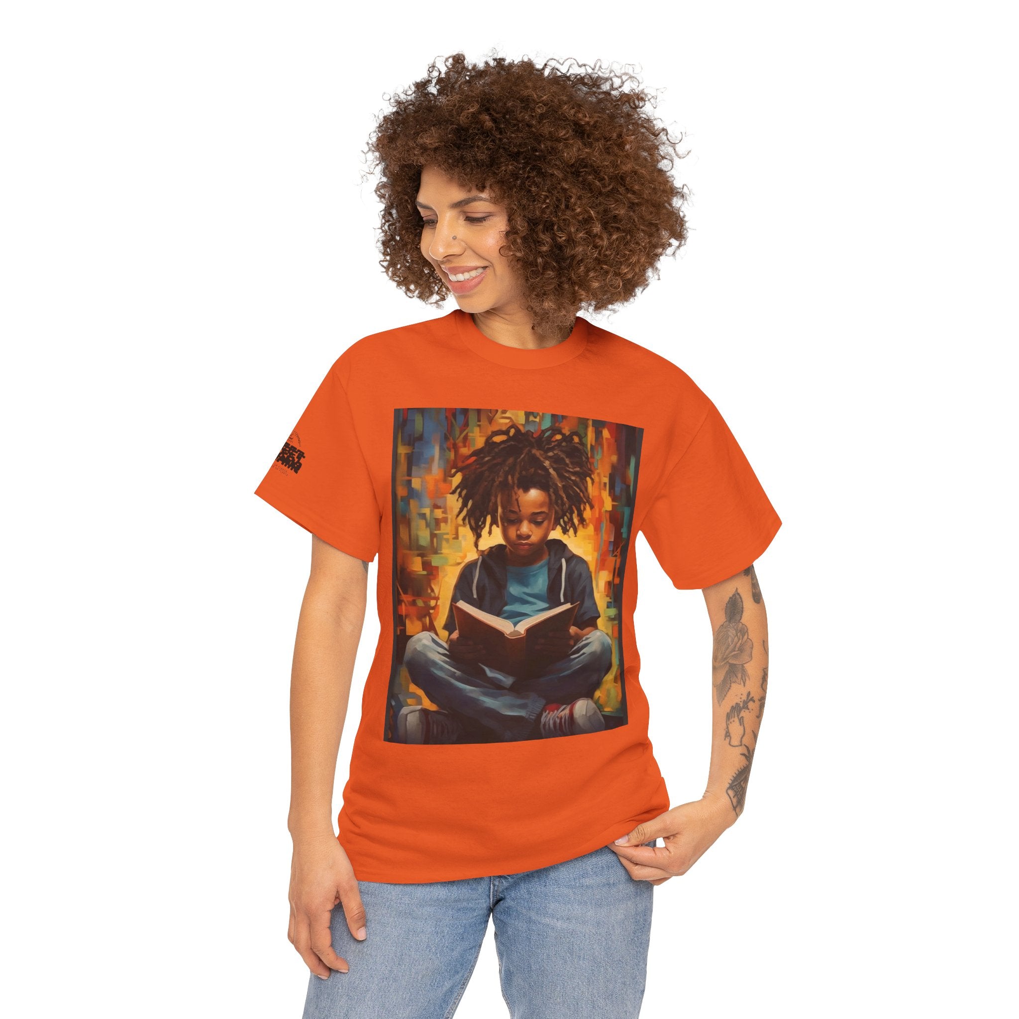 Graphic Tee — 'This Is Not A Boycott, This Is A Wealth Transfer' Back Print with Reading Child Artwork
