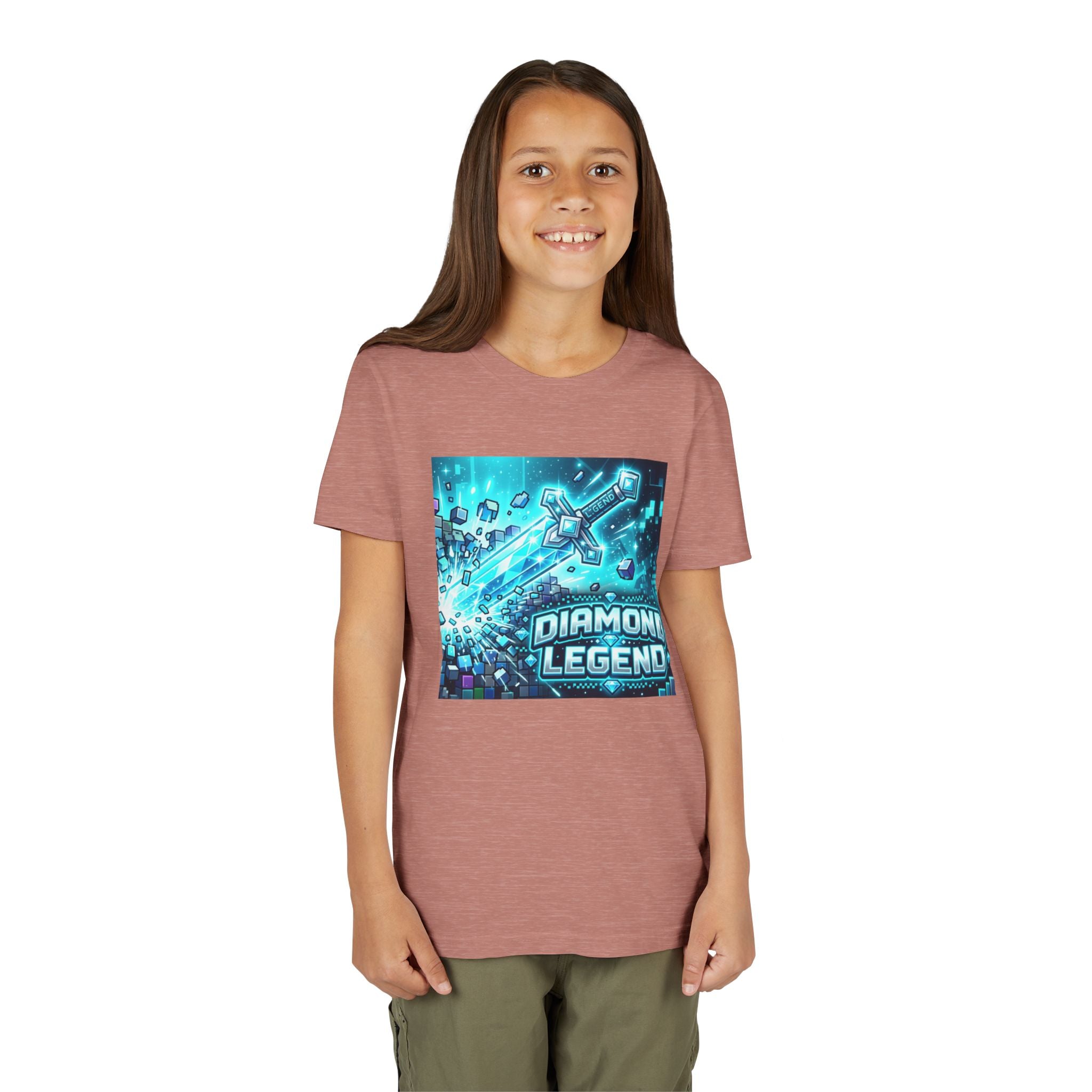 Youth Diamond Legend Tee — Pixel Minecraft-Style Gem Graphic Shirt