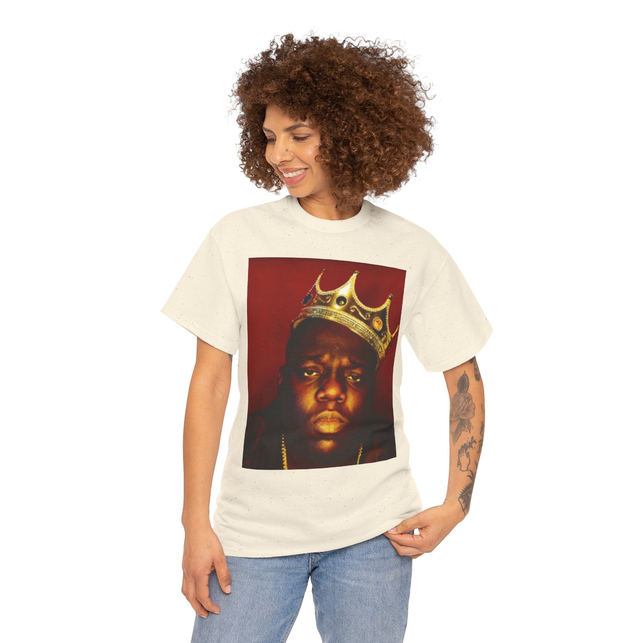 Vintage Crown Portrait Tee — Retro Hip-Hop Photo Graphic T-Shirt