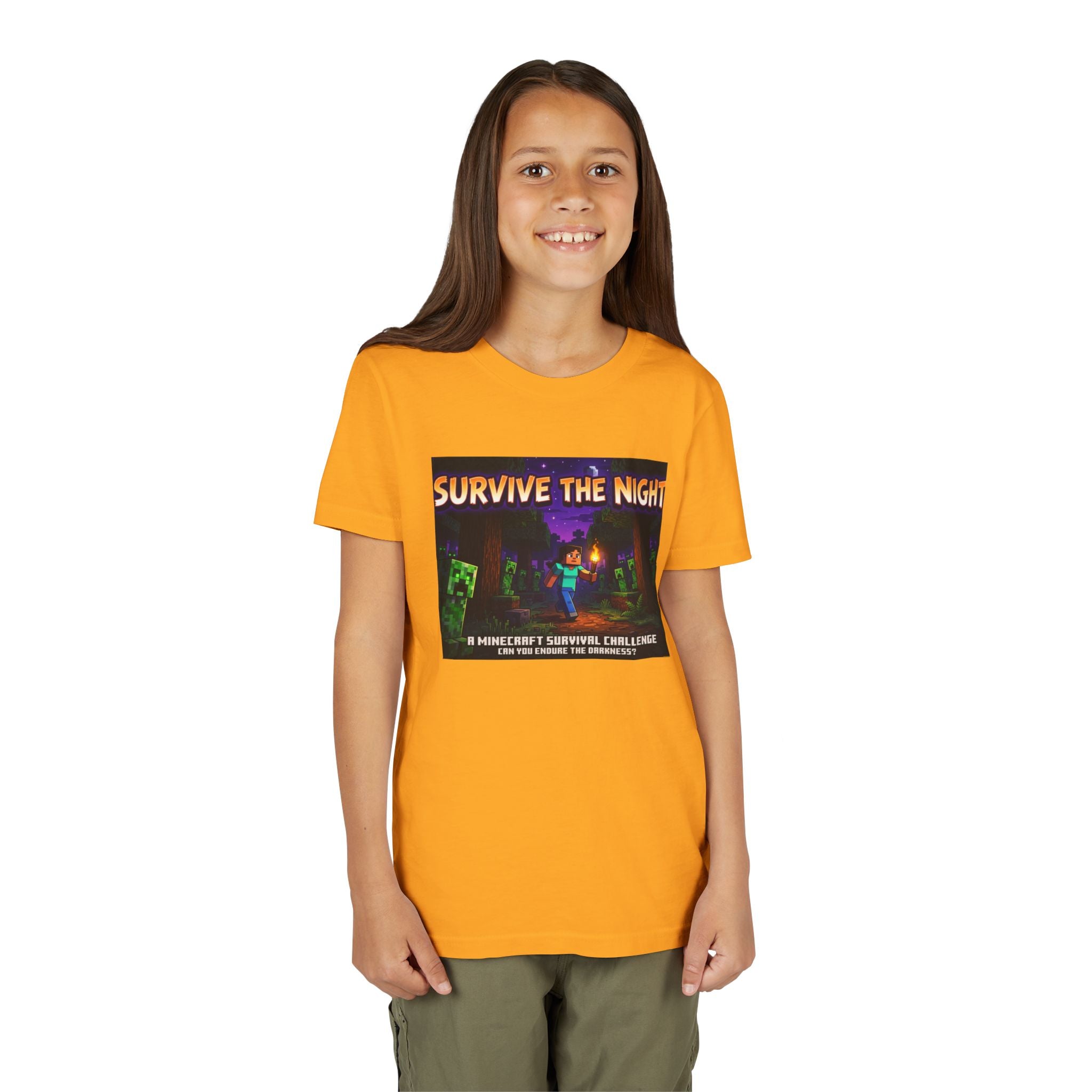 Survive the Night Youth Tee — Glowing Creeper Night Gamer Shirt