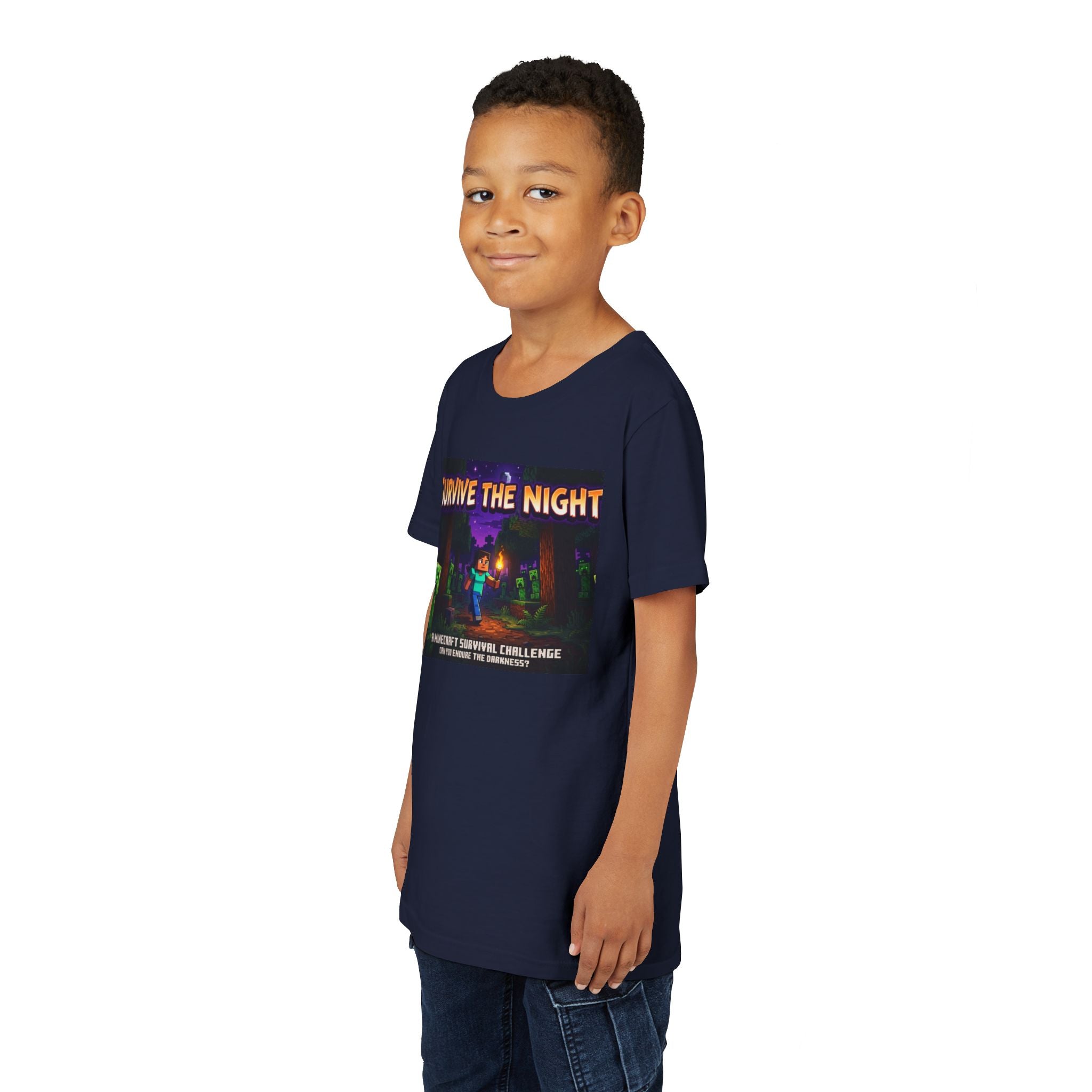 Survive the Night Youth Tee — Glowing Creeper Night Gamer Shirt