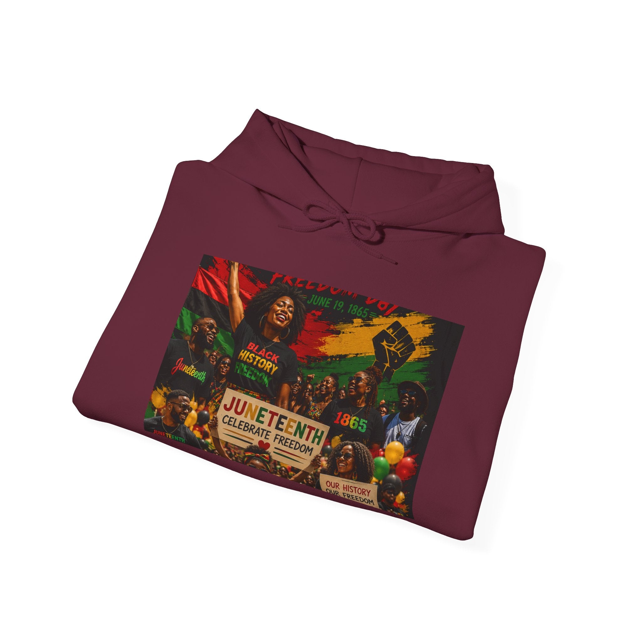Juneteenth Celebration Hoodie — Juneteenth 1865 Freedom Retro Graphic Hooded Sweatshirt