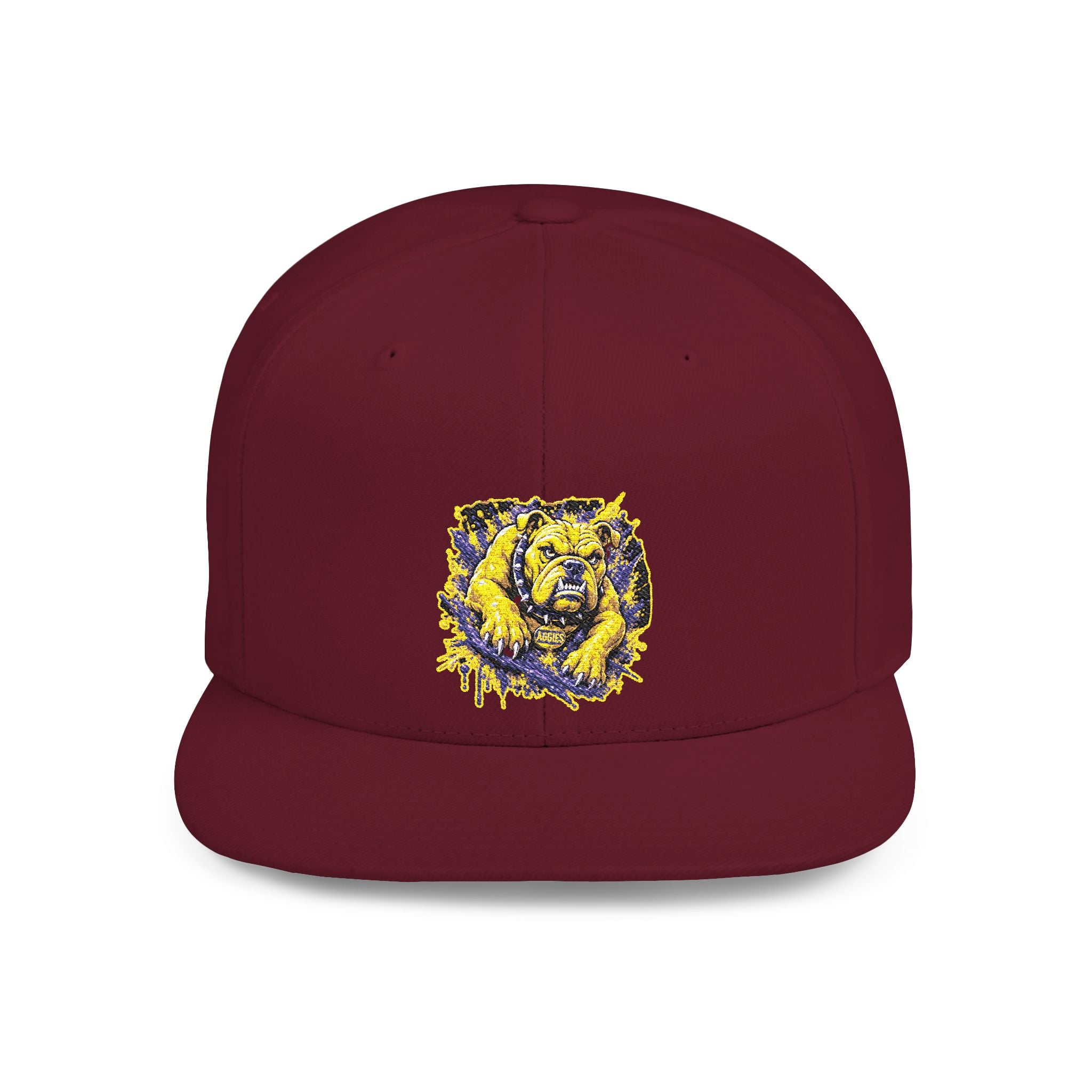 Lion Watercolor Snapback Hat — Yellow & Purple Lion Design