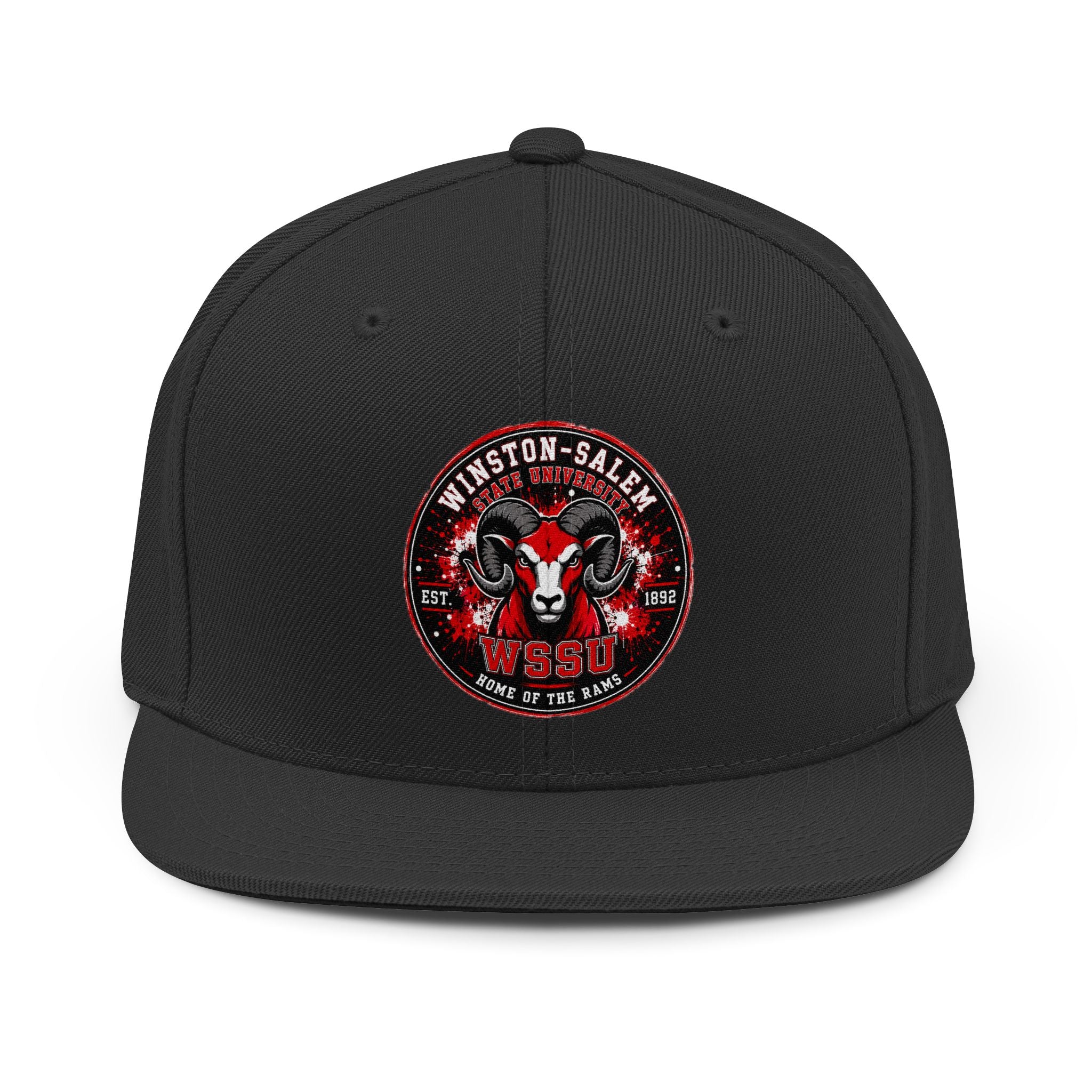 WSSU Rams Snapback Hat - Winston-Salem State University Ram Head Logo Cap