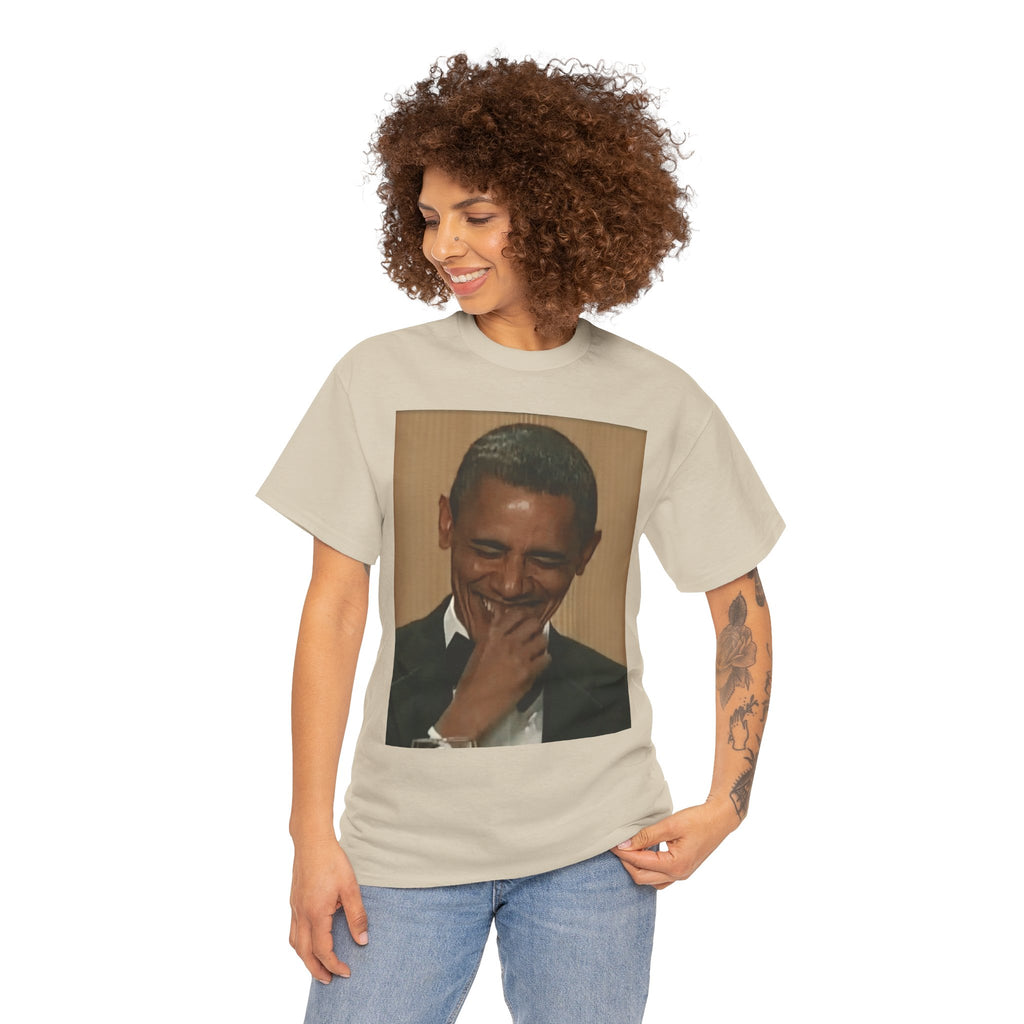 Laughing President Photo Tee — Vintage Smile Graphic T-Shirt