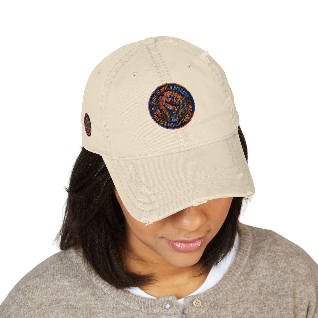 Distressed Embroidered Dad Hat — Colorful Empowerment Patch