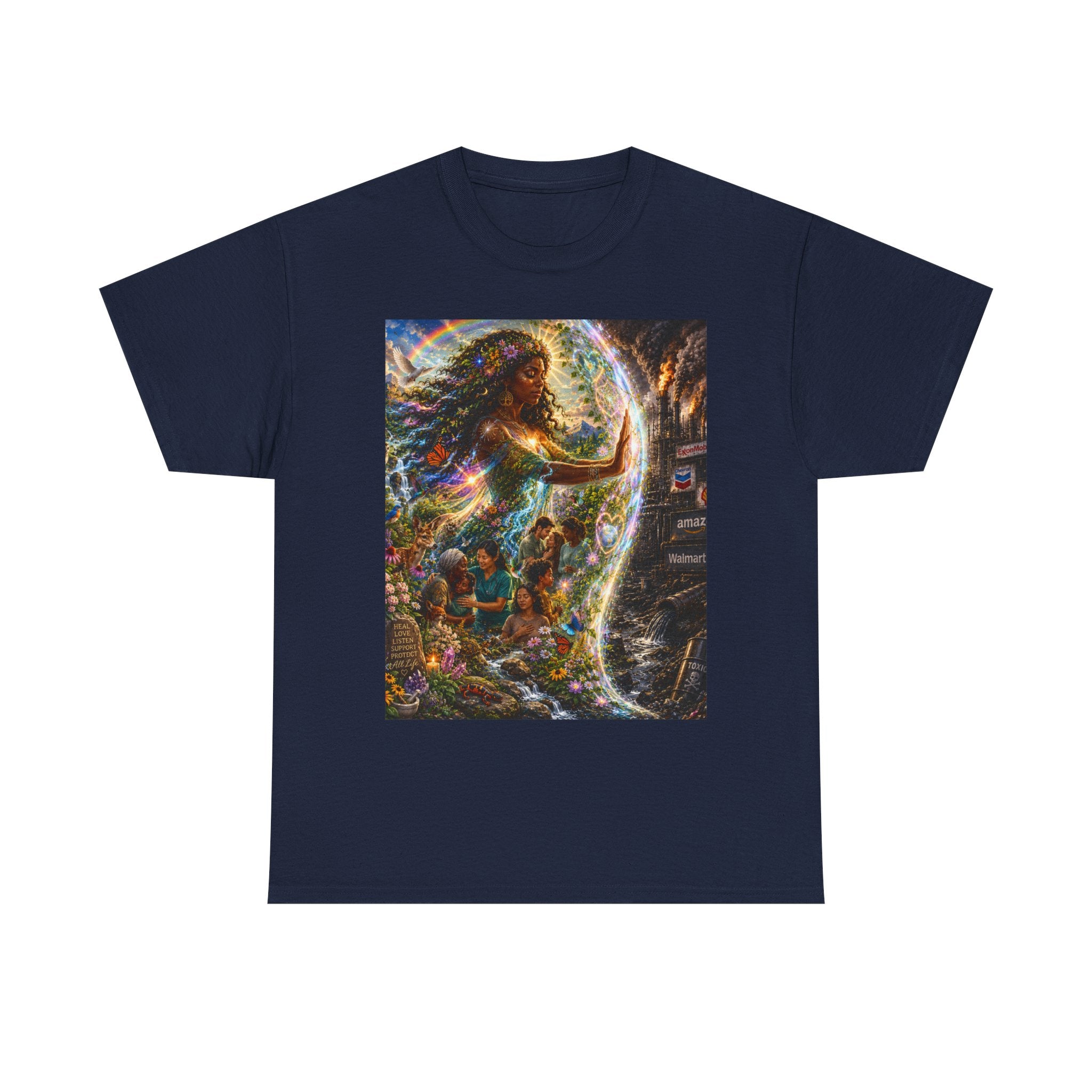 Cosmic Guardian Tee — Earth Mother Spiritual Graphic T-Shirt