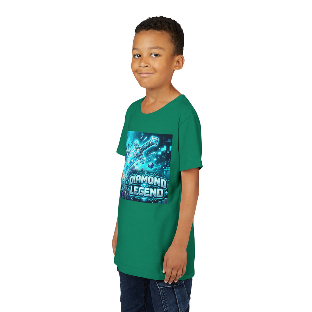 Youth Diamond Legend Tee — Pixel Minecraft-Style Gem Graphic Shirt