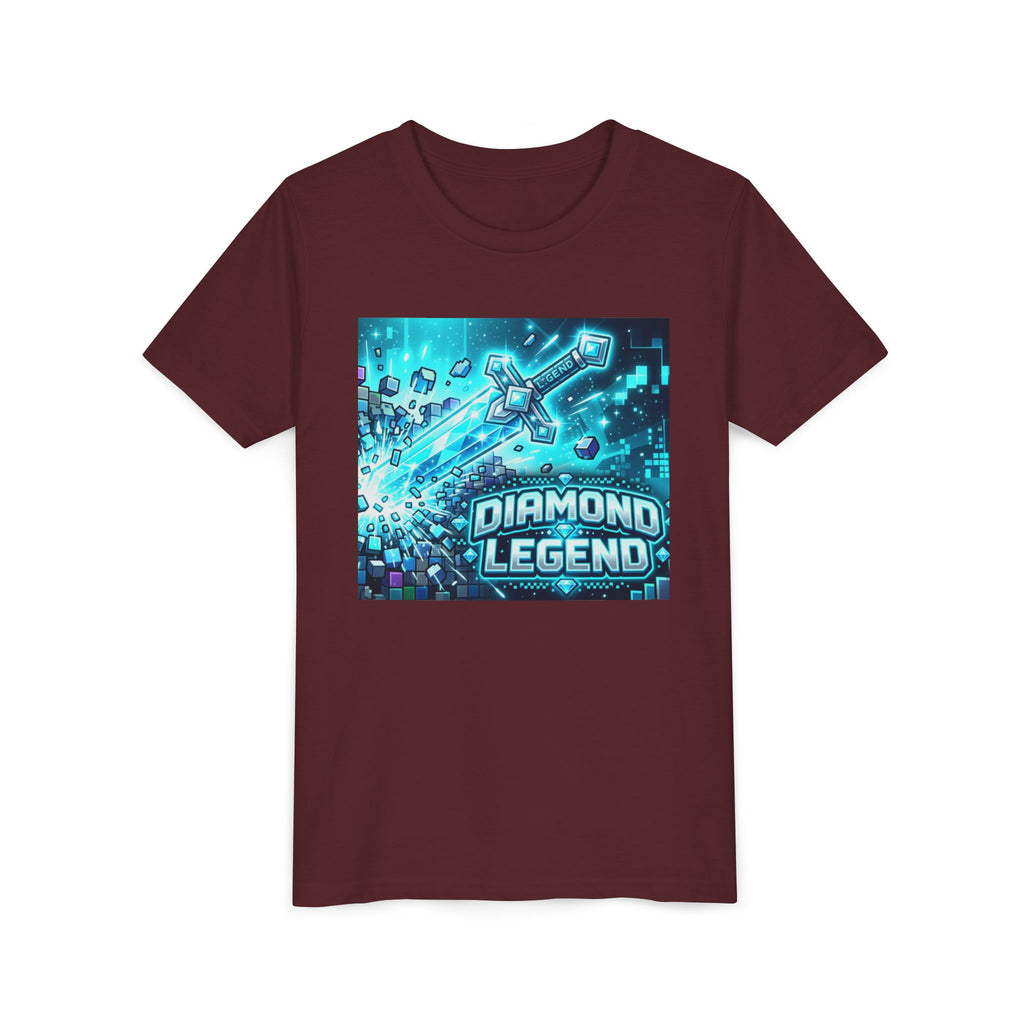 Youth Diamond Legend Tee — Pixel Minecraft-Style Gem Graphic Shirt
