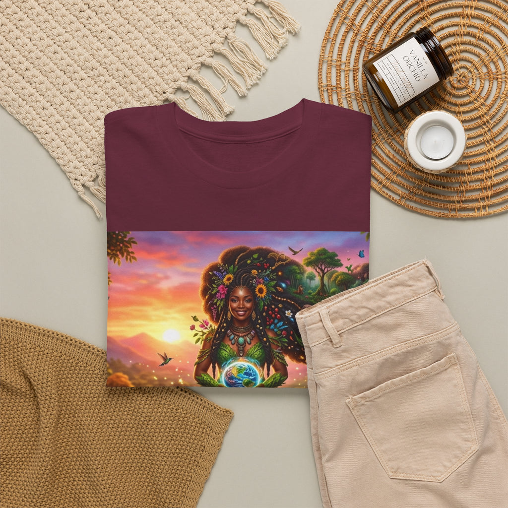 Earth Goddess T-Shirt — Vibrant Floral Nature Mother Graphic Tee