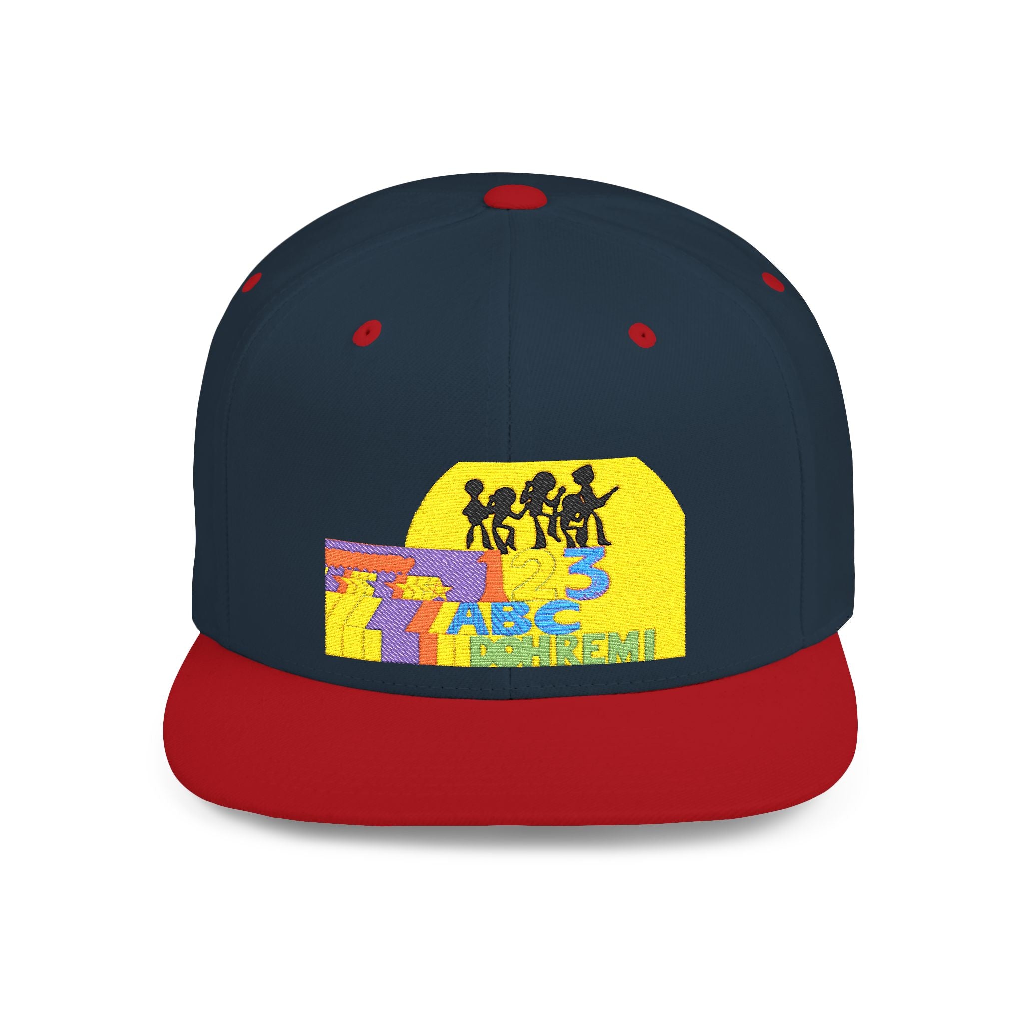 Flat Bill Snapback Hat — Retro Dance Crew Graphic Cap