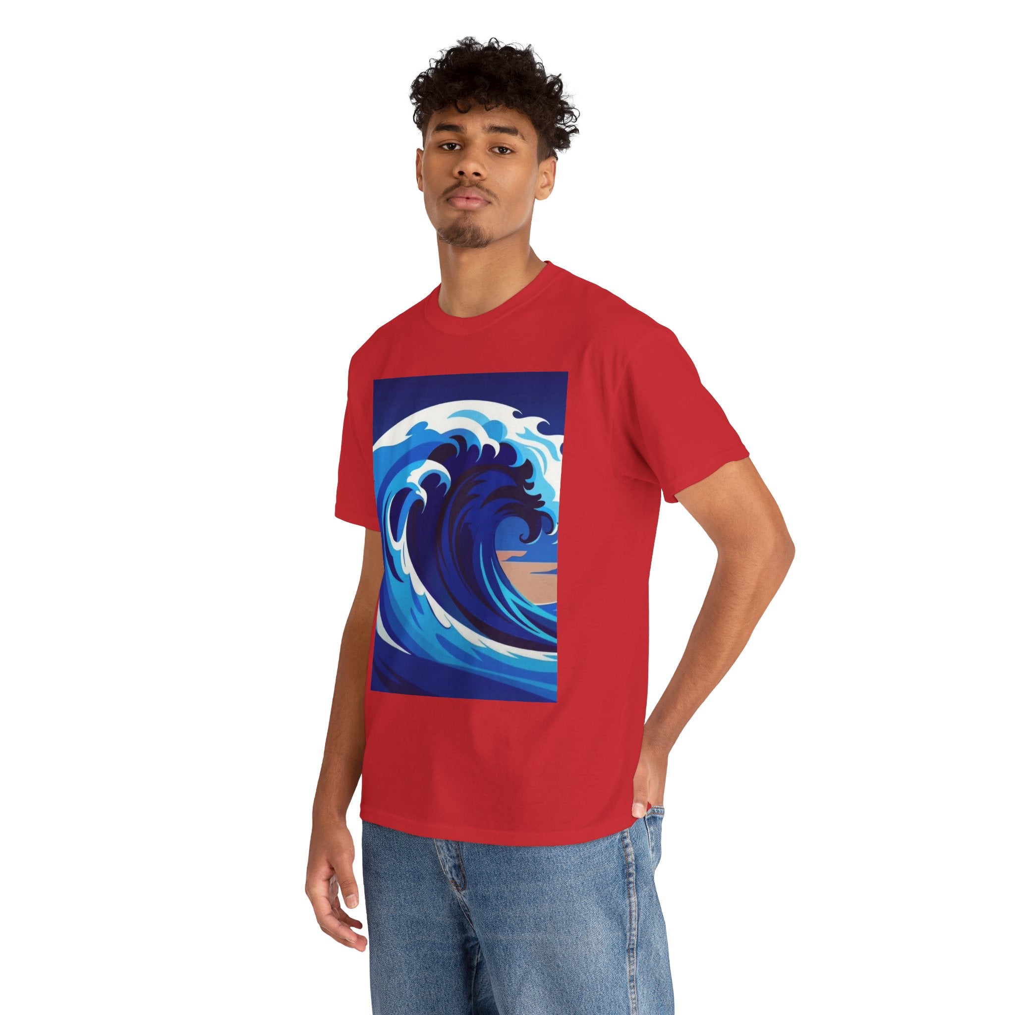 T-Shirt — Coastal Wave Graphic Tee (Ocean Sunset Wave Art)