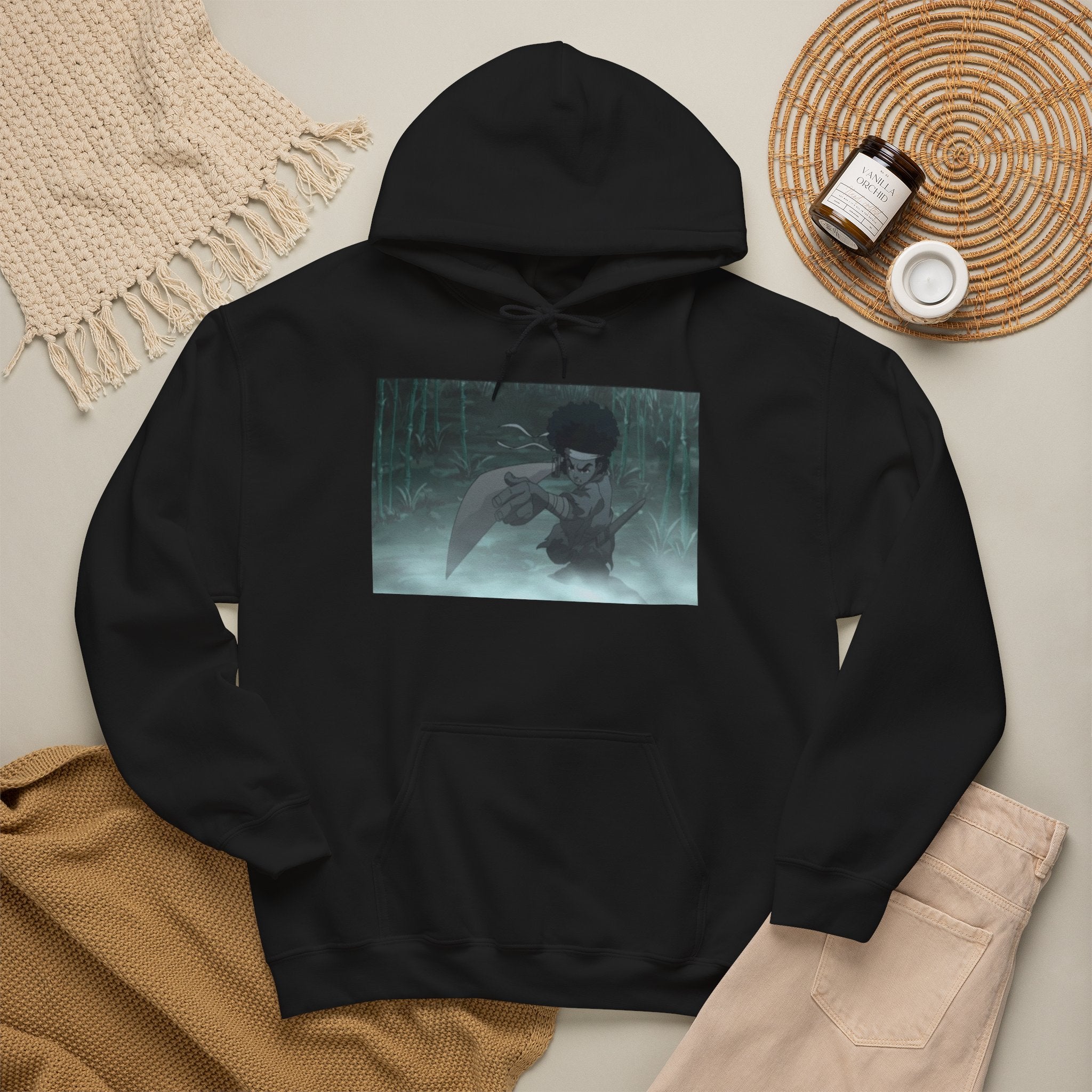 Moody Forest Angel Hoodie — Ethereal Wings Graphic Sweatshirt