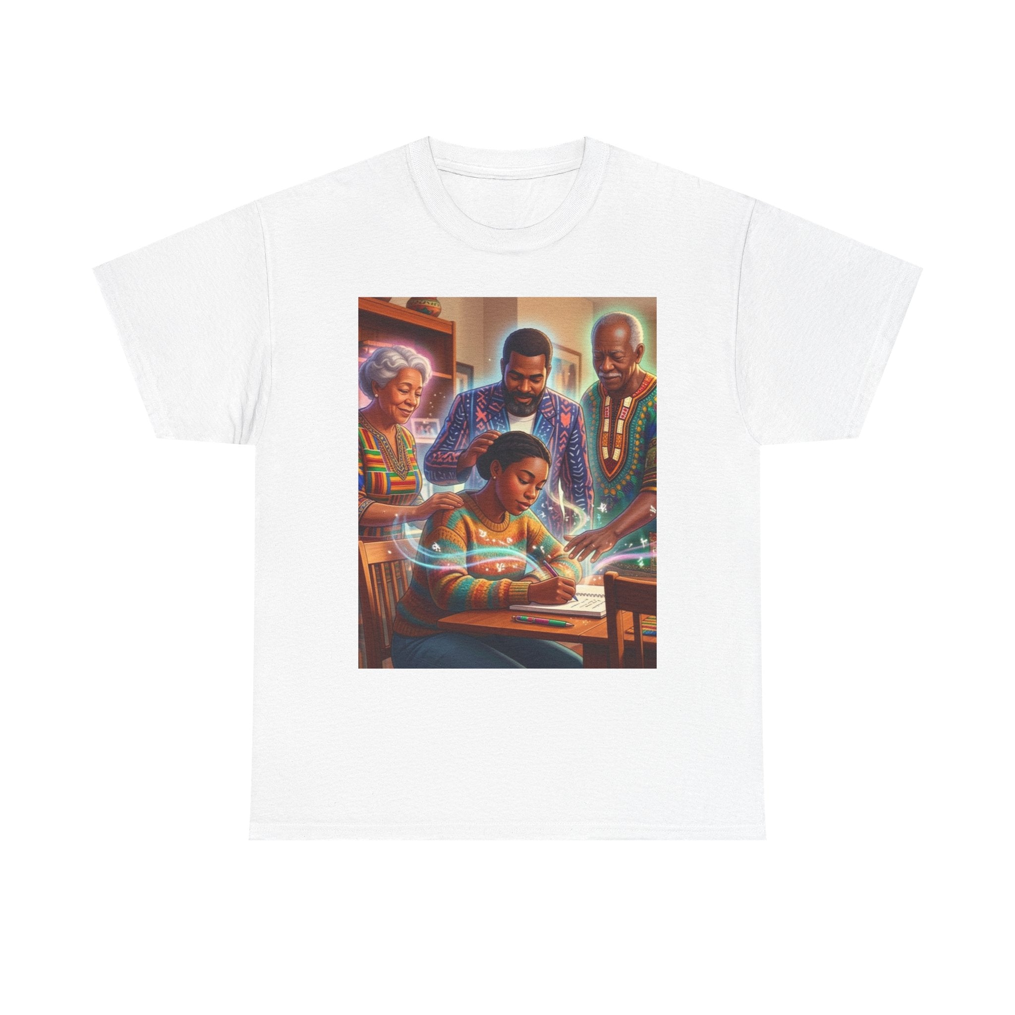 Black Family Study Night T-Shirt — Inspirational Afrofuturist Classroom Artwork