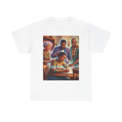 Black Family Study Night T-Shirt — Inspirational Afrofuturist Classroom Artwork