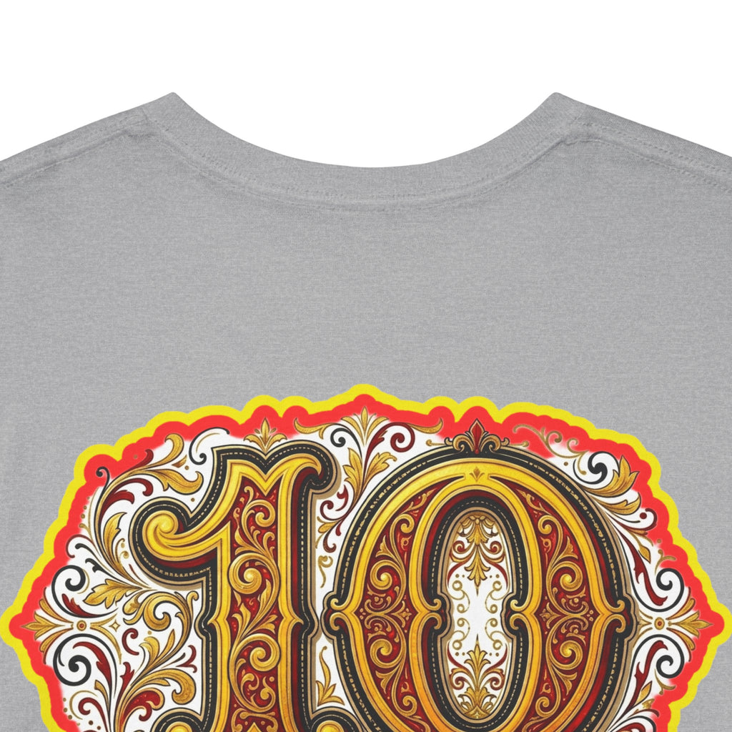 Fat Man Graphic Tee — Retro Boxing Design with '10' Back Patch