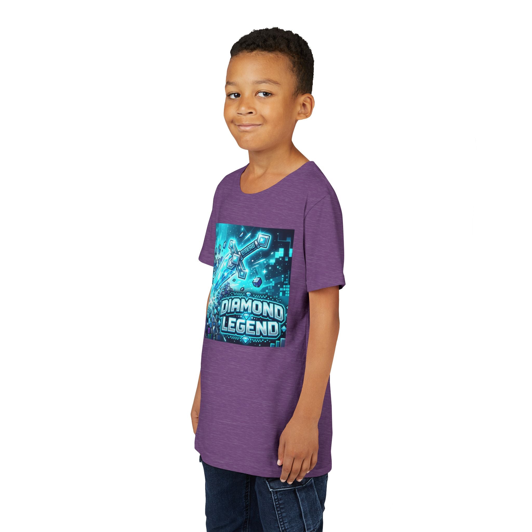 Youth Diamond Legend Tee — Pixel Minecraft-Style Gem Graphic Shirt