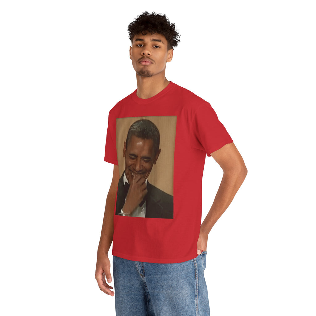 Laughing President Photo Tee — Vintage Smile Graphic T-Shirt