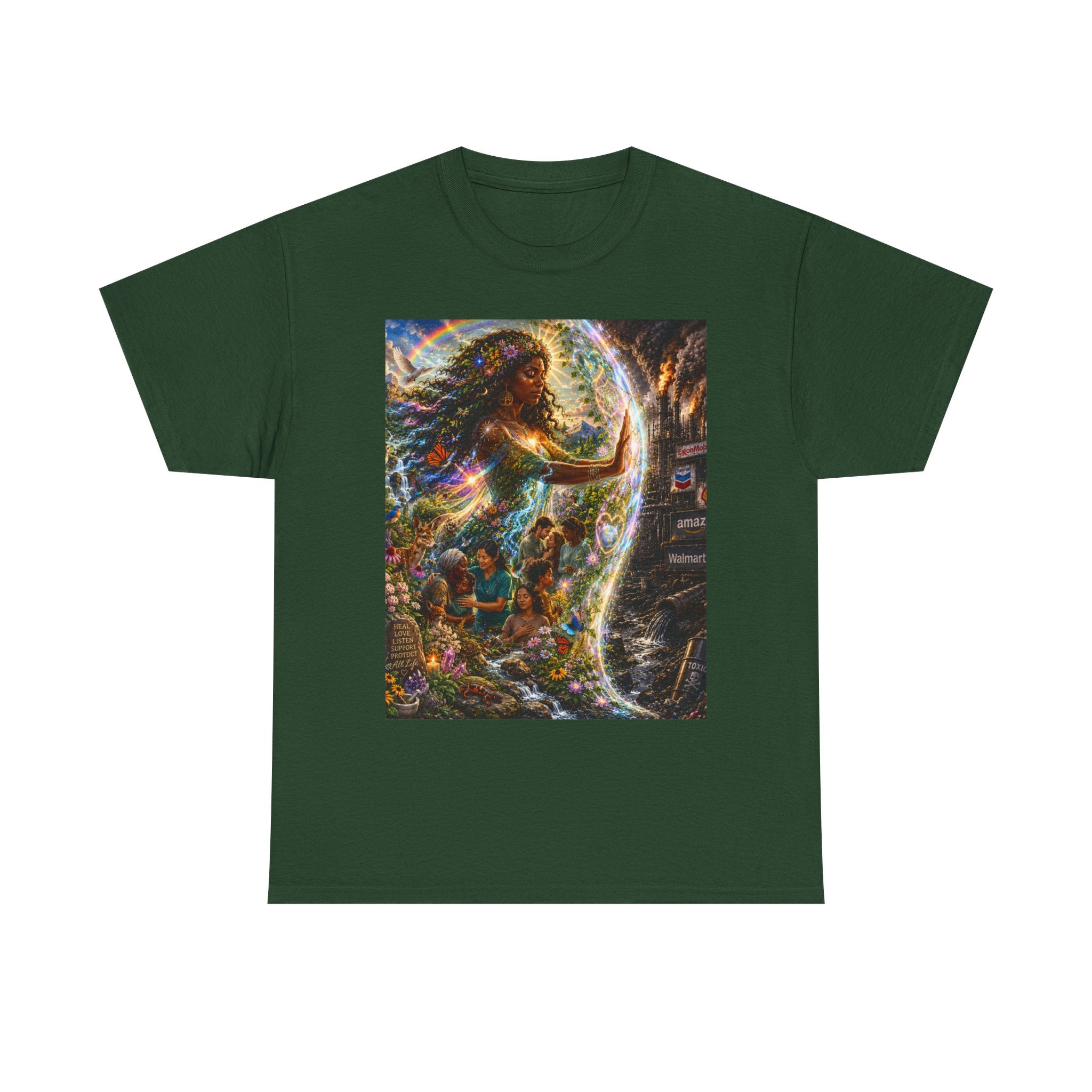 Cosmic Guardian Tee — Earth Mother Spiritual Graphic T-Shirt