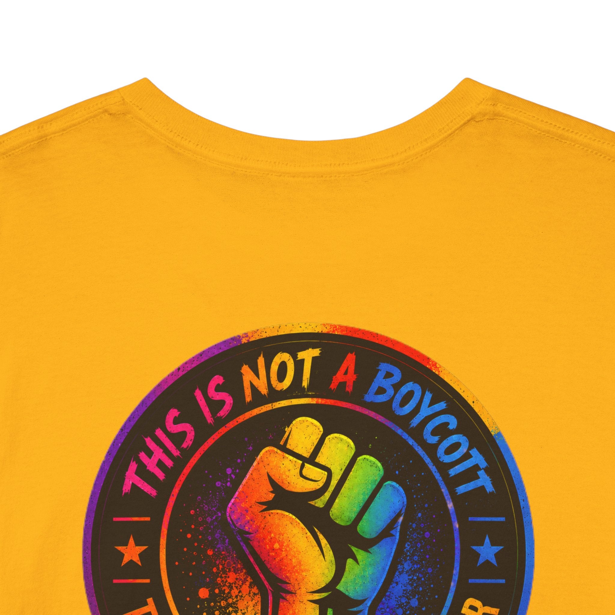 T-Shirt — Rainbow Empowerment Portrait Tee ("This Is Not A Boycott, This Is A Human Transaction")