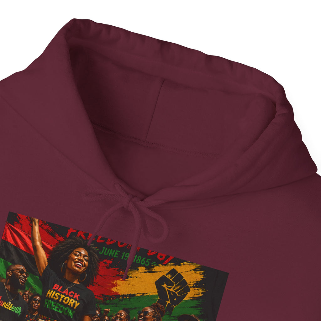 Juneteenth Celebration Hoodie — Juneteenth 1865 Freedom Retro Graphic Hooded Sweatshirt