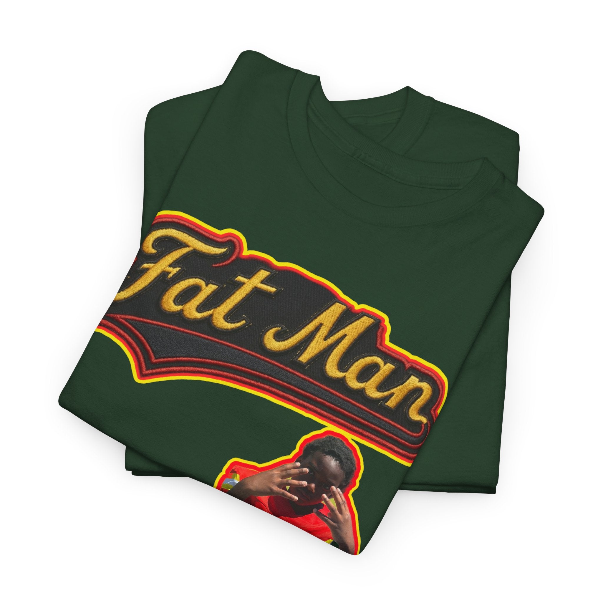 Fat Man Graphic Tee — Retro Boxing Design with '10' Back Patch