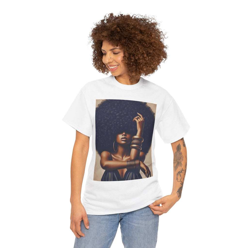Afro Goddess Portrait Tee — Empowerment Graphic T-Shirt