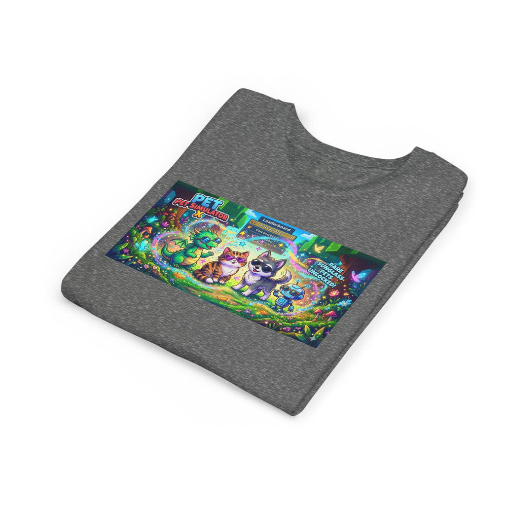 Cute Fantasy Pets Sunglasses Tee — Dragon, Cat, Wolf & Robot Pets
