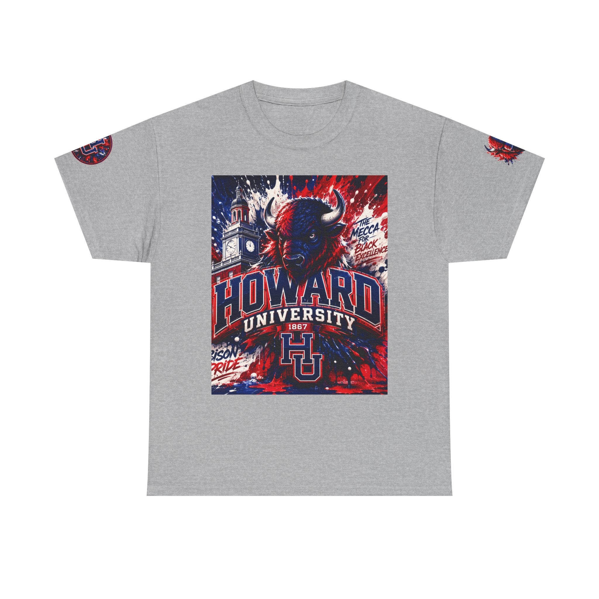 Howard University Buffalo Spirit Tee — HU Bison Red & Blue Campus Shirt