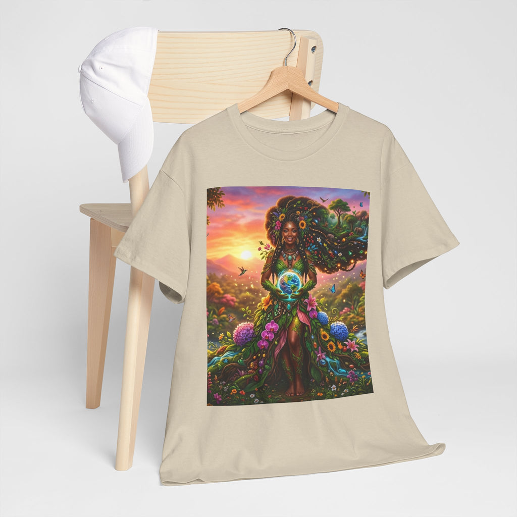 Earth Goddess T-Shirt — Vibrant Floral Nature Mother Graphic Tee