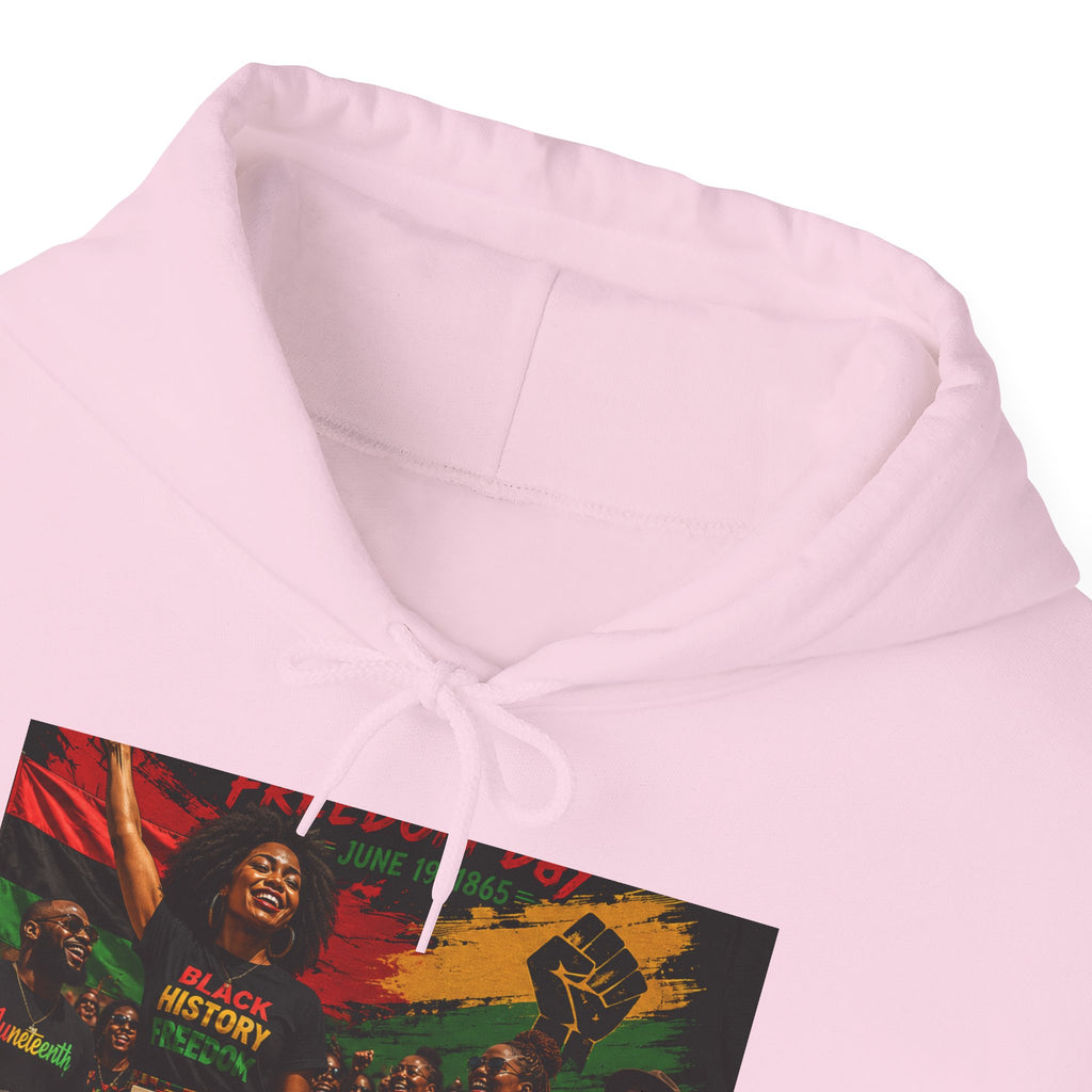 Juneteenth Celebration Hoodie — Juneteenth 1865 Freedom Retro Graphic Hooded Sweatshirt