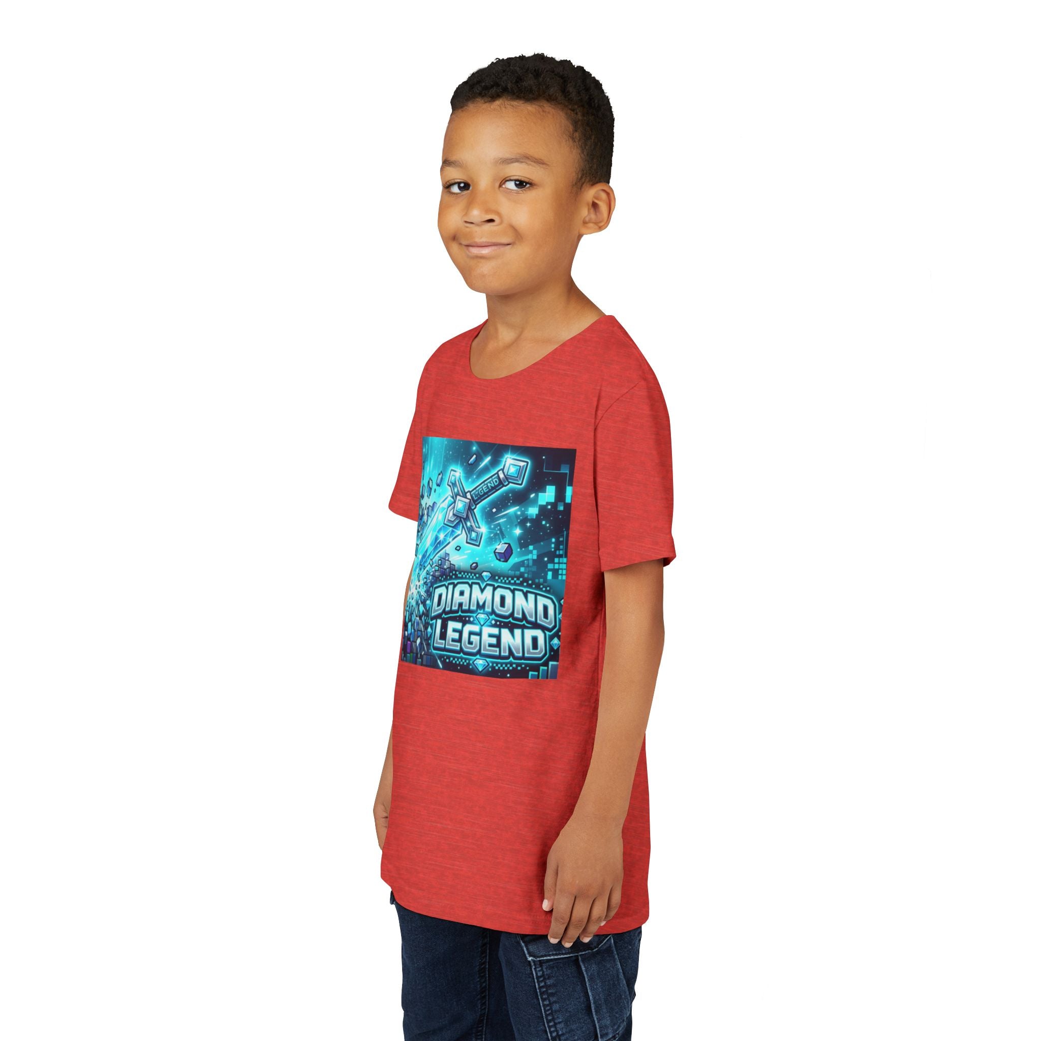 Youth Diamond Legend Tee — Pixel Minecraft-Style Gem Graphic Shirt