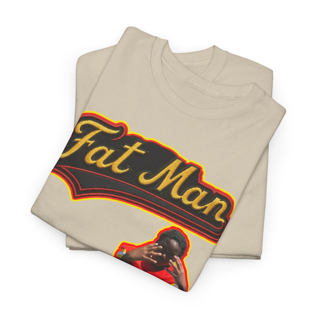 Fat Man Graphic Tee — Retro Boxing Design with '10' Back Patch