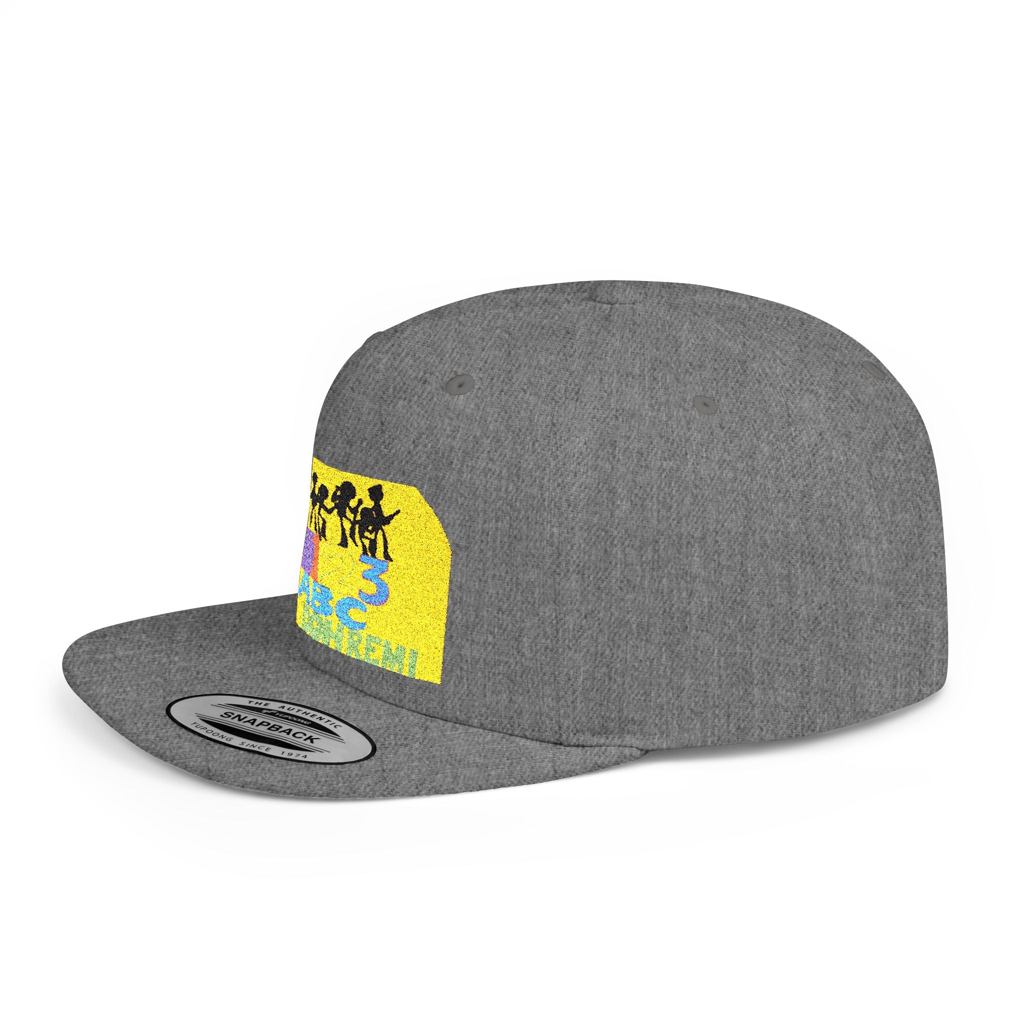 Flat Bill Snapback Hat — Retro Dance Crew Graphic Cap