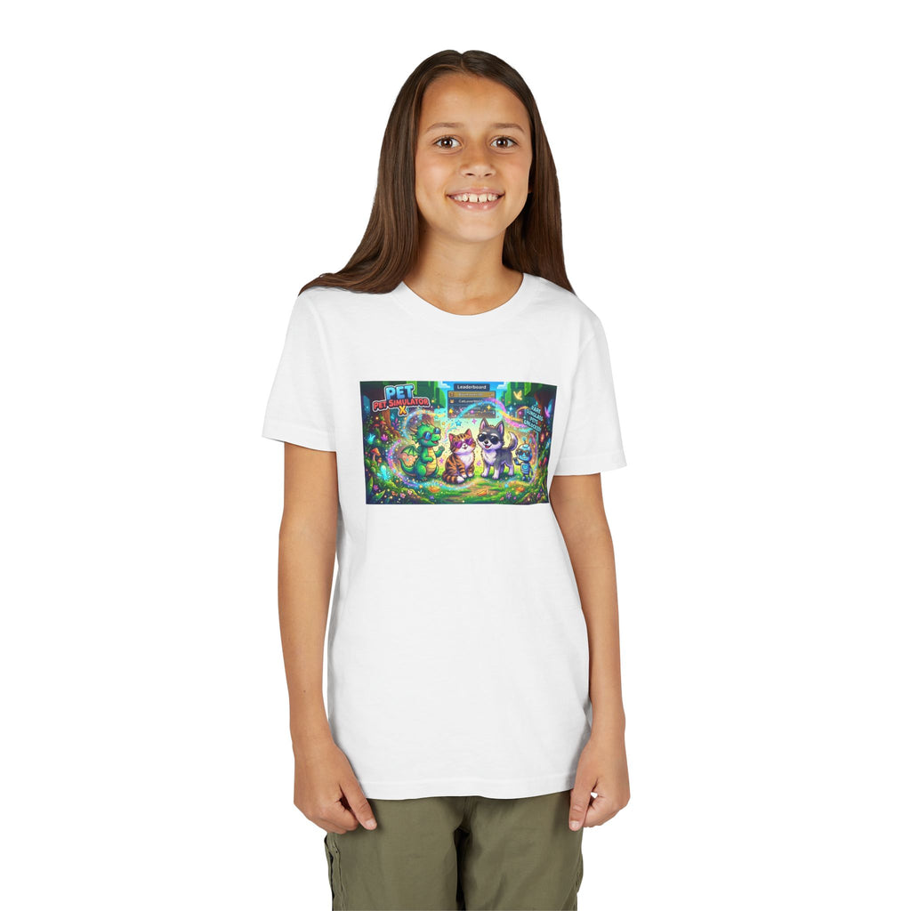 Cute Fantasy Pets Sunglasses Tee — Dragon, Cat, Wolf & Robot Pets