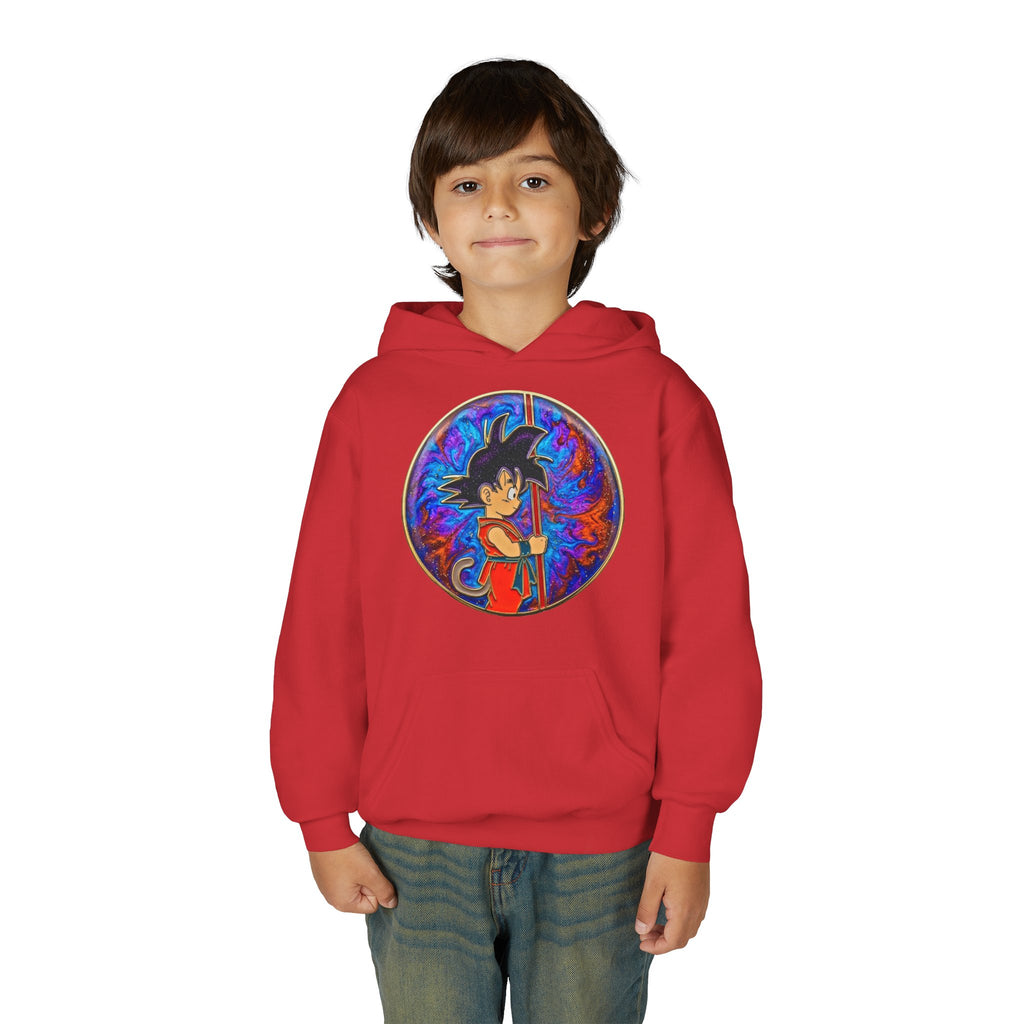 Dragon Boy Hoodie — Goku Cartoon Emblem Youth Hooded Sweatshirt