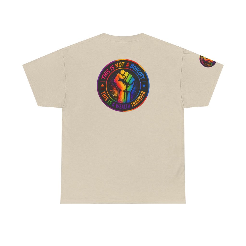 T-Shirt — Rainbow Empowerment Portrait Tee ("This Is Not A Boycott, This Is A Human Transaction")