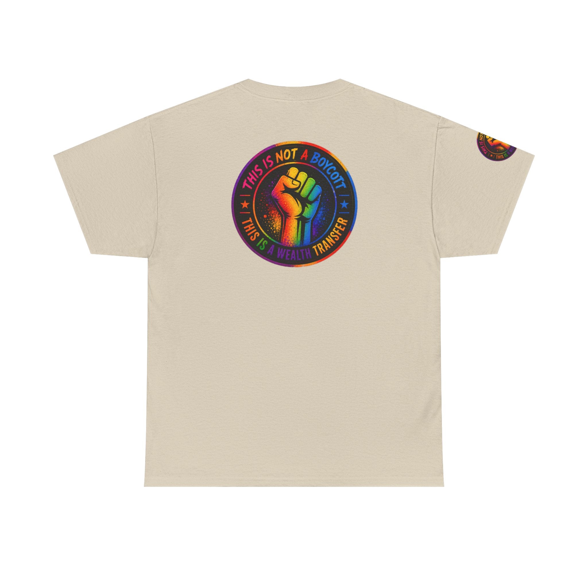 T-Shirt — Rainbow Empowerment Portrait Tee ("This Is Not A Boycott, This Is A Human Transaction")