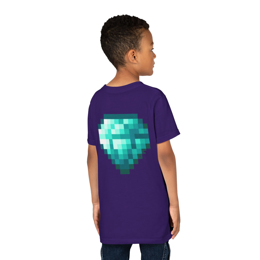Youth Diamond Legend Tee — Pixel Minecraft-Style Gem Graphic Shirt