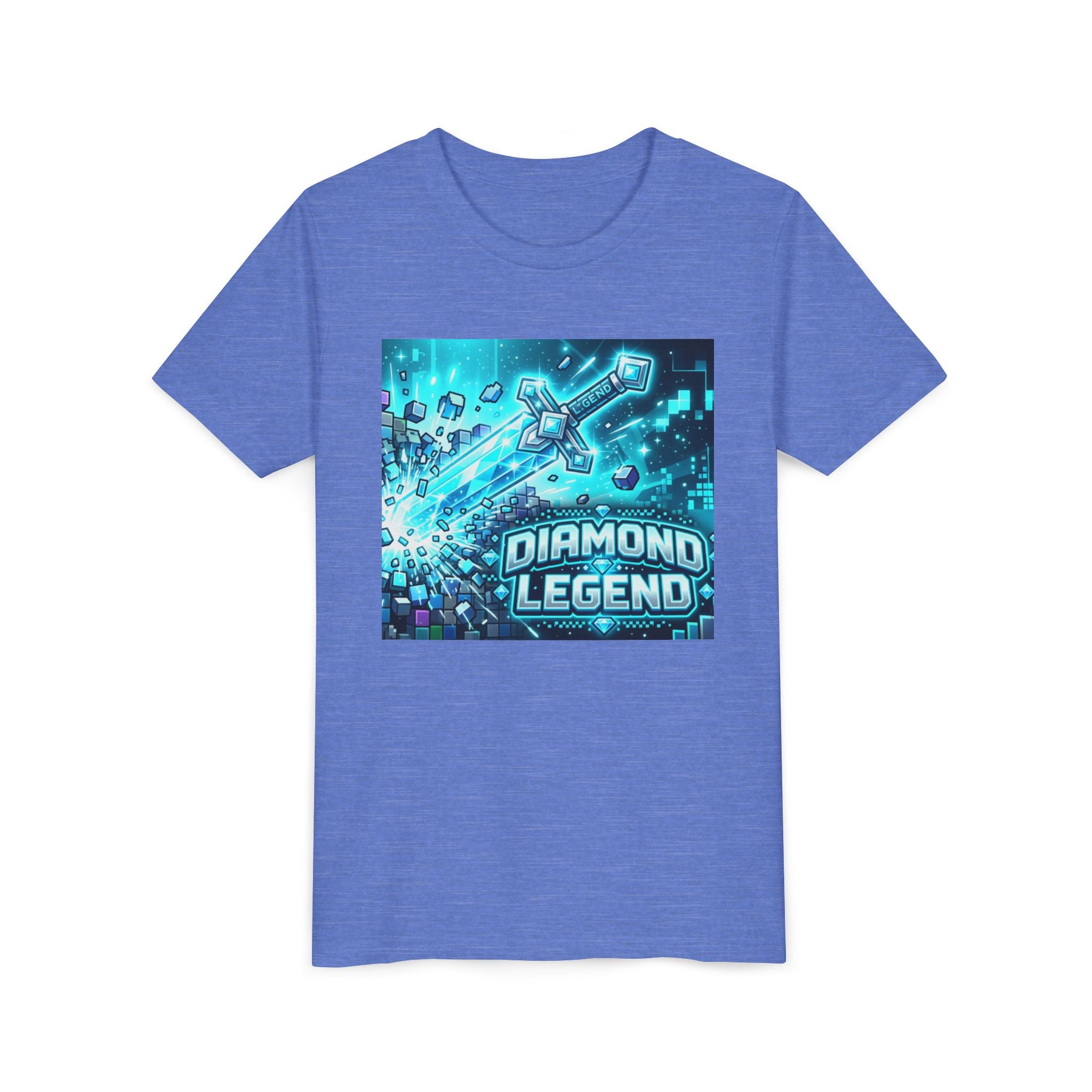Youth Diamond Legend Tee — Pixel Minecraft-Style Gem Graphic Shirt
