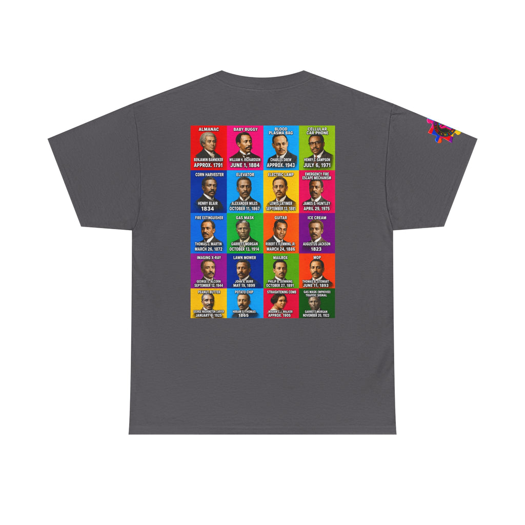 Black inventors Grid T‑Shirt — Colorful Historical Portraits Tee
