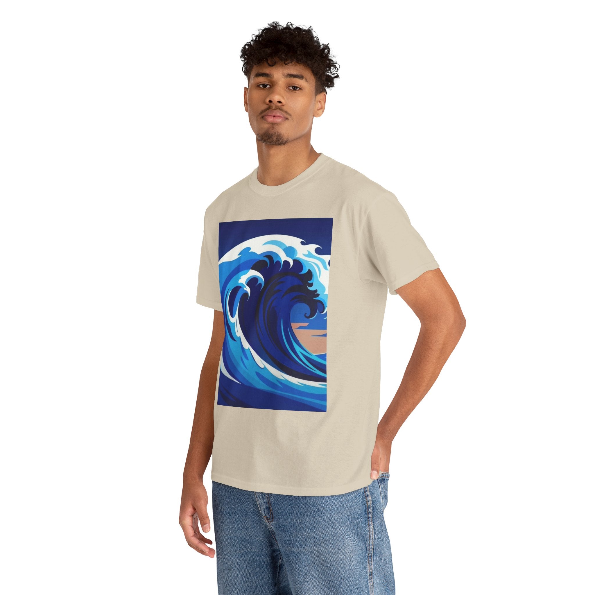 T-Shirt — Coastal Wave Graphic Tee (Ocean Sunset Wave Art)