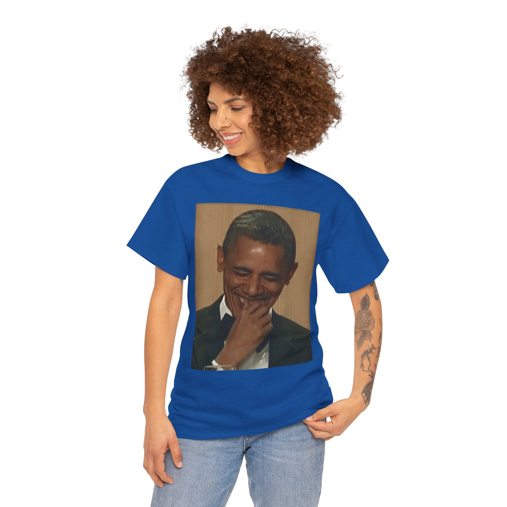 Laughing President Photo Tee — Vintage Smile Graphic T-Shirt