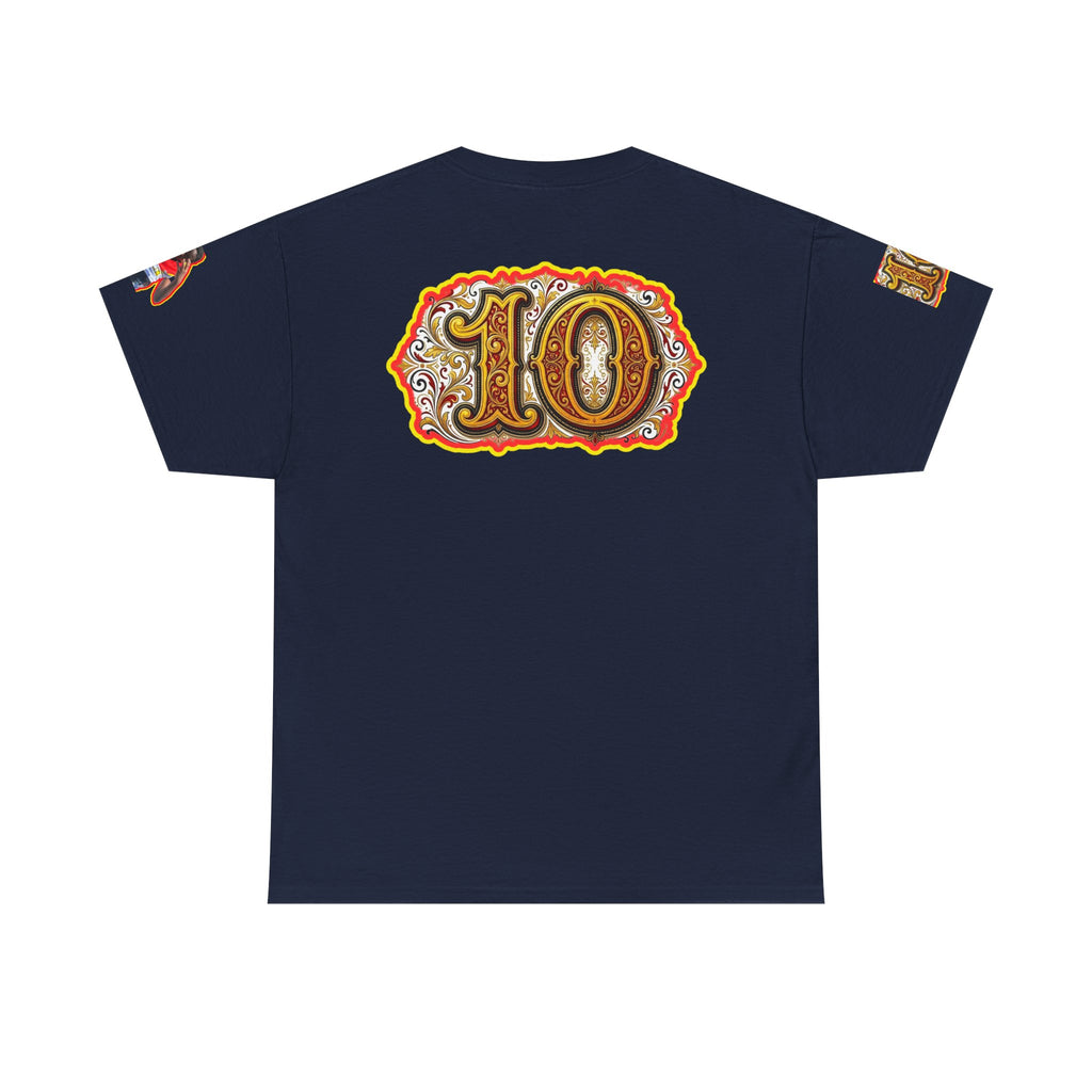 Fat Man Graphic Tee — Retro Boxing Design with '10' Back Patch
