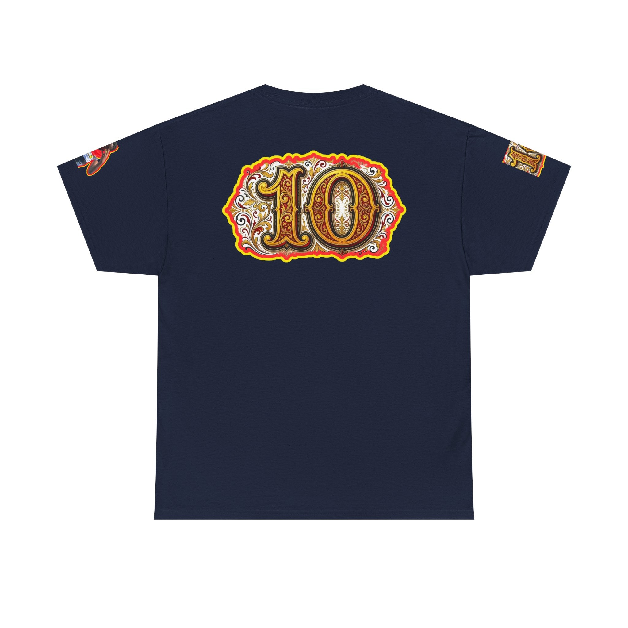 Fat Man Graphic Tee — Retro Boxing Design with '10' Back Patch