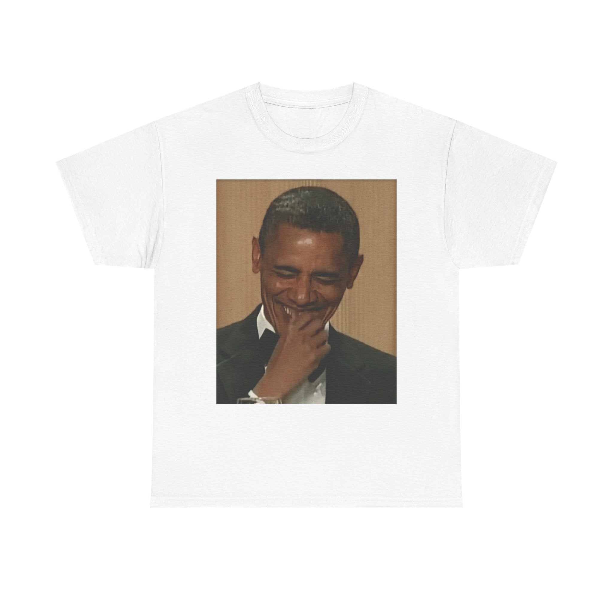 Laughing President Photo Tee — Vintage Smile Graphic T-Shirt