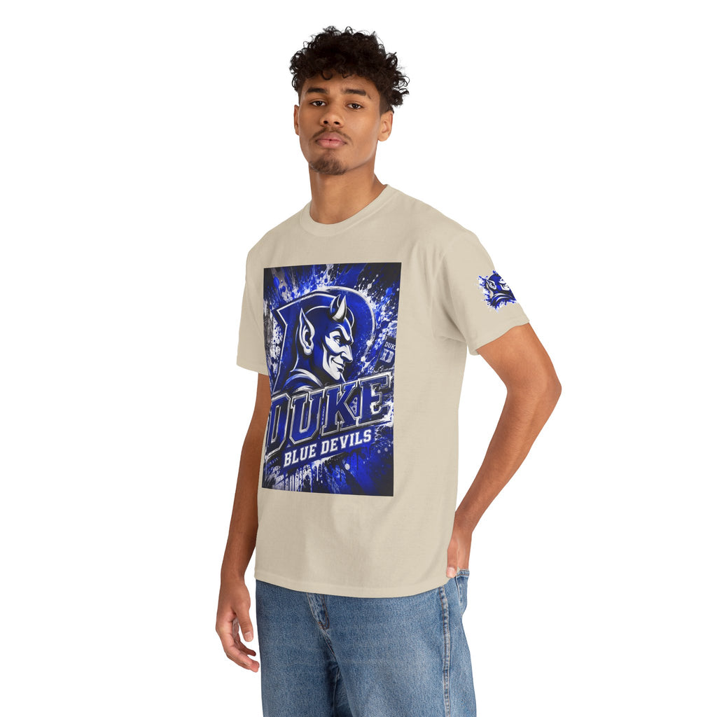 Duke Blue Devils Graphic Tee — Splatter Devil Logo T‑Shirt