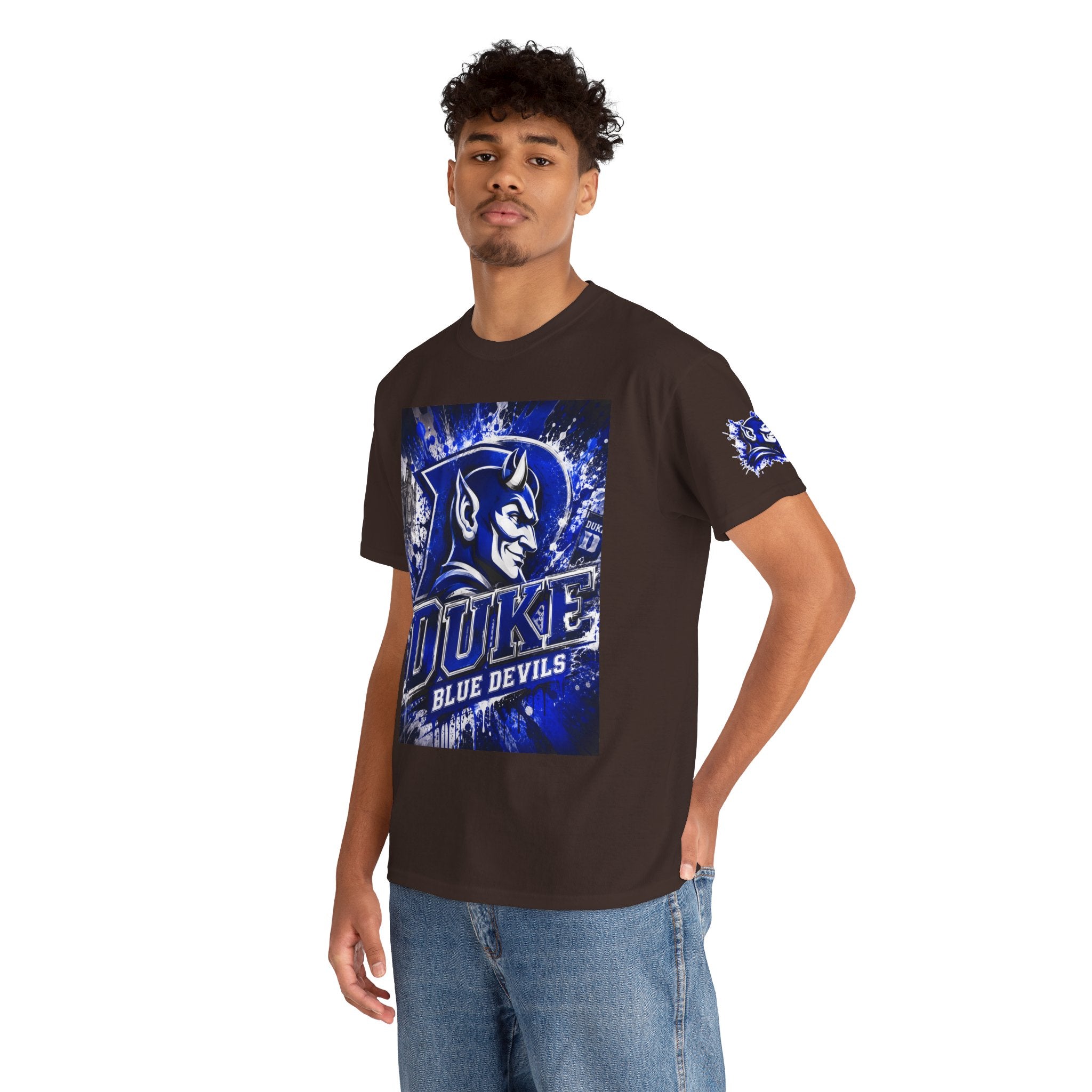 Duke Blue Devils Graphic Tee — Splatter Devil Logo T‑Shirt