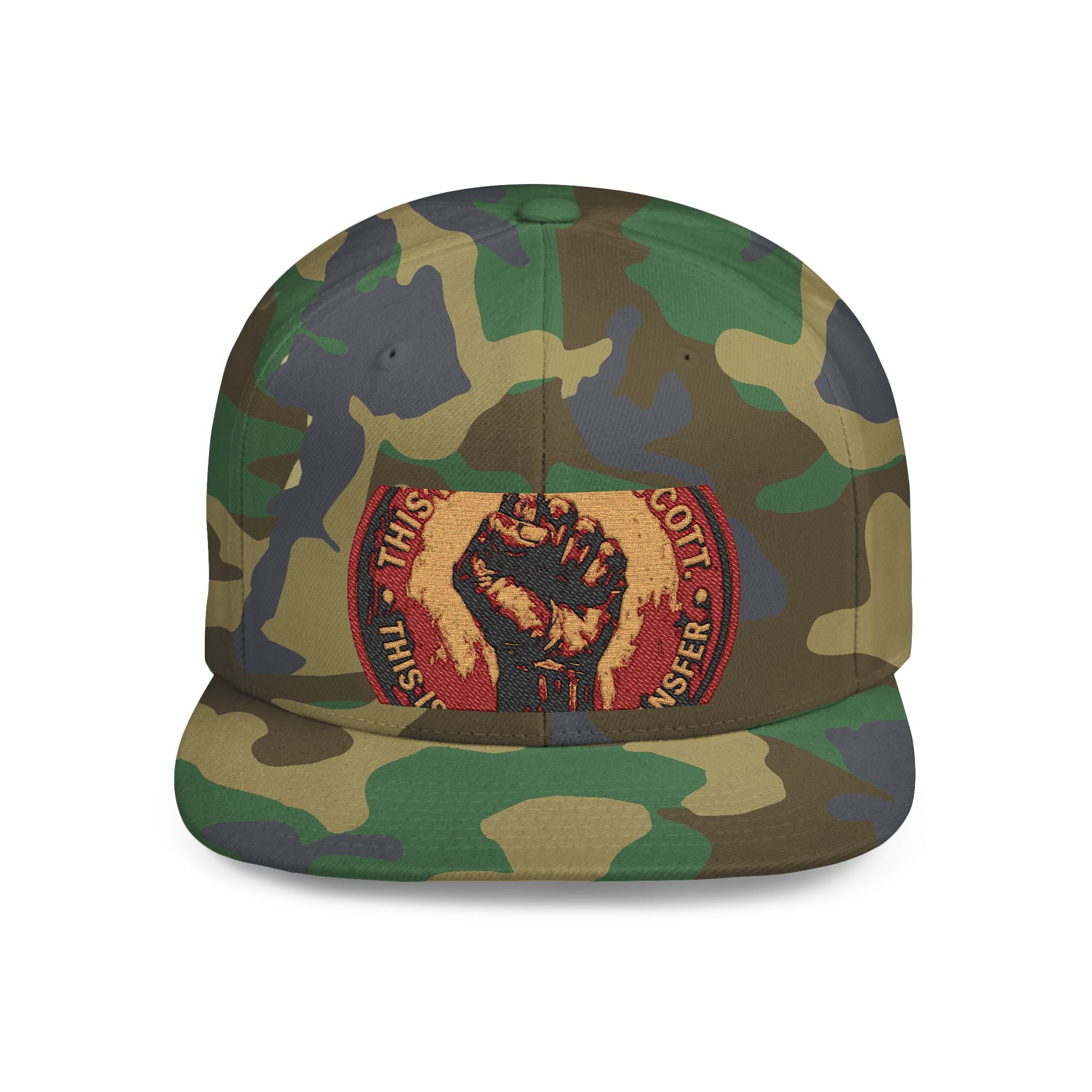 Raised Fist Snapback Hat – Vintage Protest Emblem Flat Bill Cap