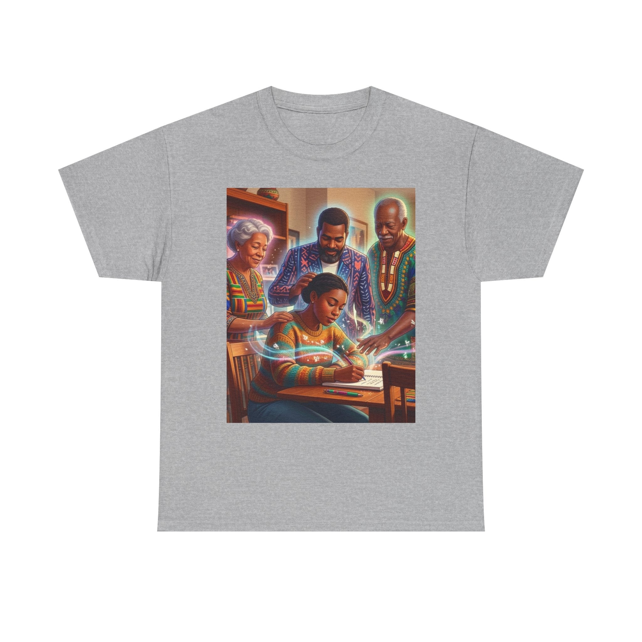 Black Family Study Night T-Shirt — Inspirational Afrofuturist Classroom Artwork